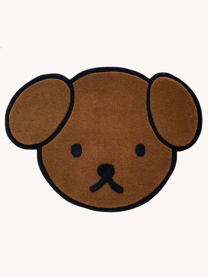 Funny Bear Hand tufted carpet, Handmade carpet,Kids Round rugs Geometric rugs, area rug ,Soft rug,kids rug, soft rug. 3x3,4x4,5x5,6x6. image 1