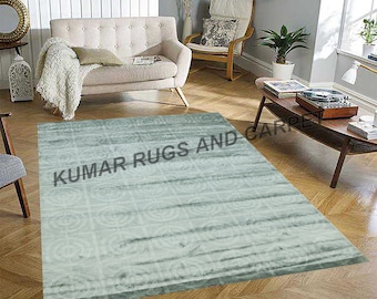 Hand knotted Rug, Area Rug, Kids Rug, Modern Geometric Inspired Hand made Wool and Viscose carpet Rug ,Handmade Rug 17617