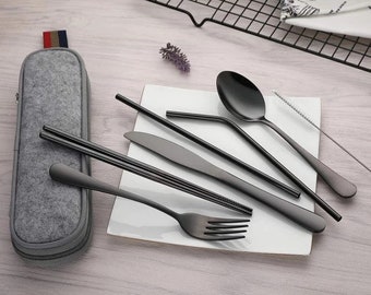 Kitchen Supplies Portable Travel Cutlery Fork Spoon Dinnerware Sets Tableware Kitchen Supplies Portable Travel Cutlery Fork Spoon Dinnerware Sets Tableware