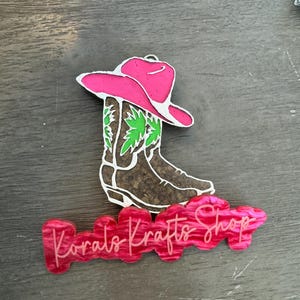 Cowboy Hat & Boot Car Freshener, Aroma Beads, Country Scent