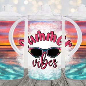 summer vibes, summer tumbler, kids sippy cup, kids cup, kids gift, water tumbler, sunset tumbler, beach tumbler, summer sippy