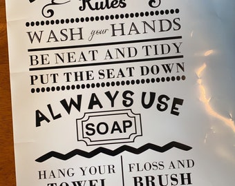Bathroom rules sign