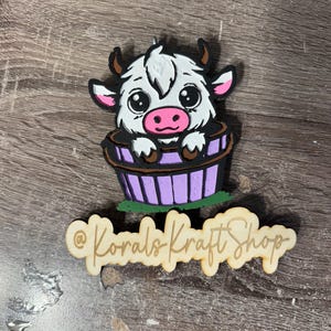 Cow in a bucket freshie, car freshener, cow lover, cow, car freshener, gift for her, custom freshener, air freshener, car accessories,