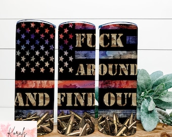 FAFO Flag 20oz Tumbler, Man Gift