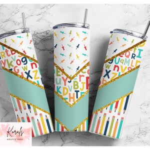 teacher pencil, teacher tumbler, pencil tumbler, teacher gift, friend gift, school tumbler, tacs tumbler, alphabet tumbler
