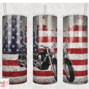 motorcycle tumbler, flag tumbler, biker tumbler, brother gift, sister gift, friend gift, dad gift