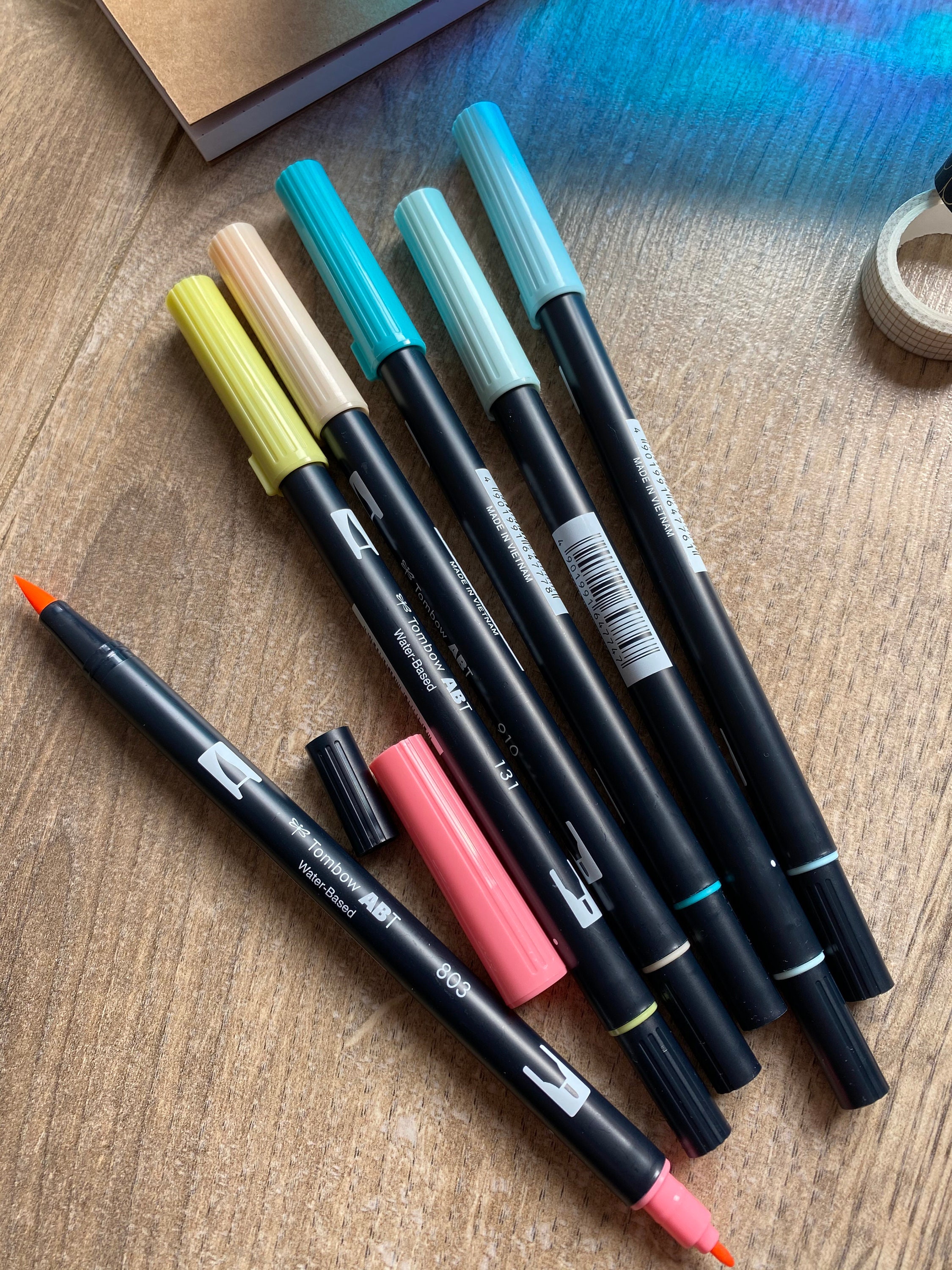 Tombow Dual Tips Brush Pens Pastel 6pk Etsy