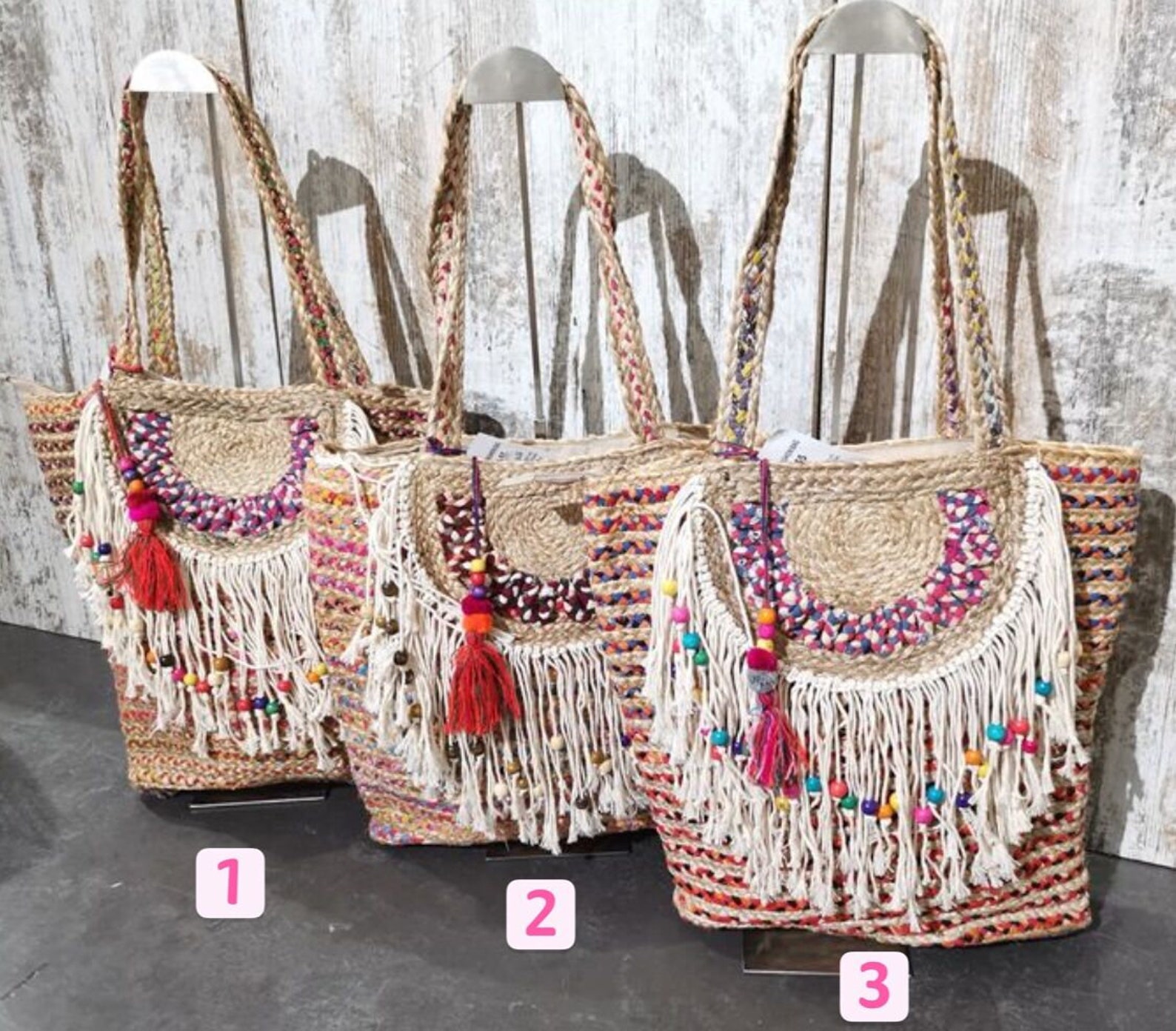 Indian handmade multicolor jute tote bag cotton jute bag Etsy