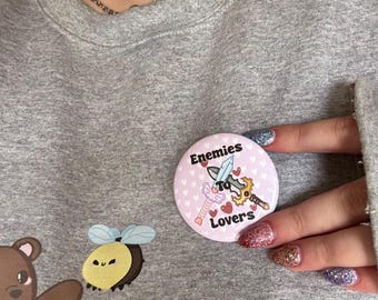 Enemies to lovers 58mm button badge | Bookish, Booktok, Romantasy