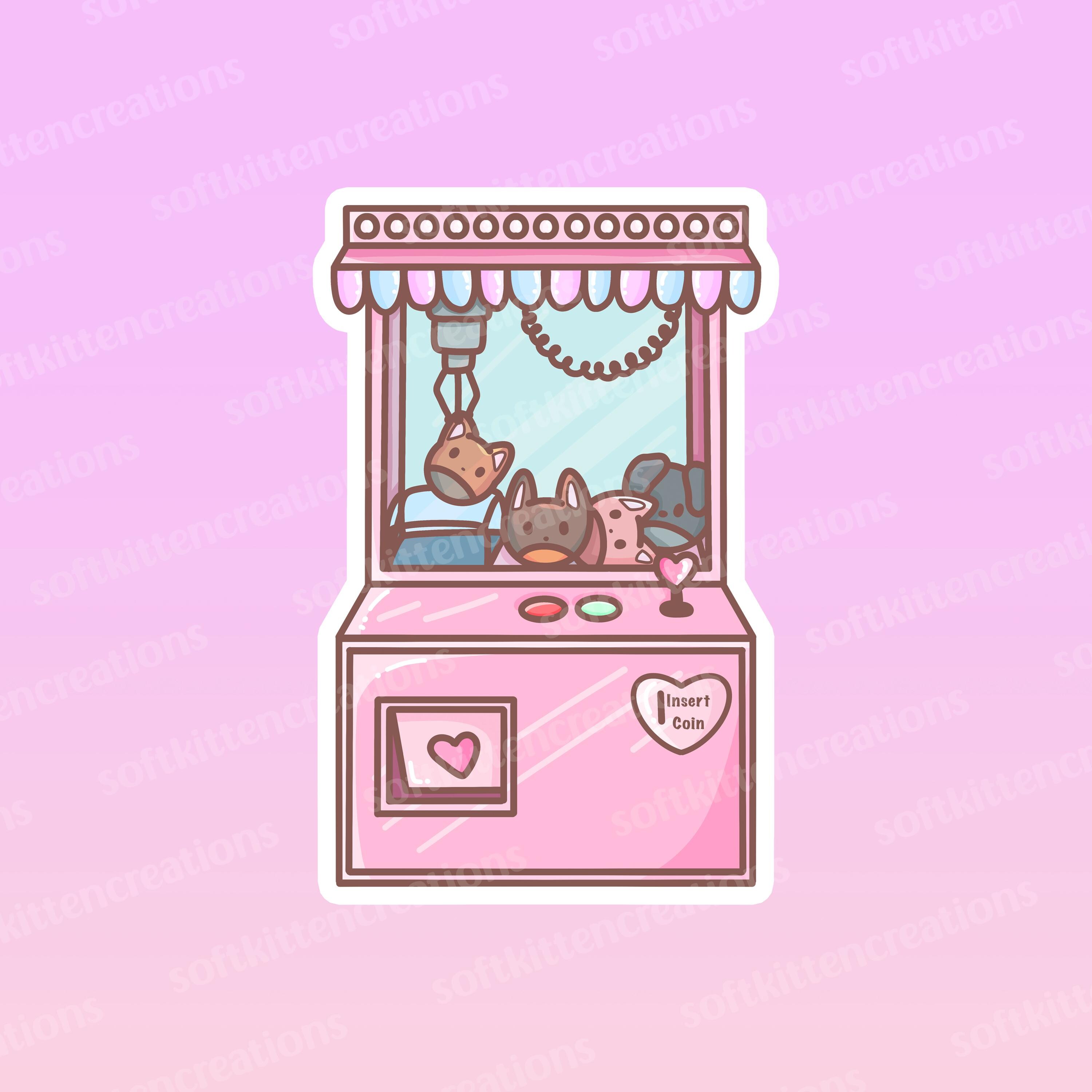Claw Machine Vinyl Sticker / Kawaii, Cute, Aesthetic, Arcade, Retro ...