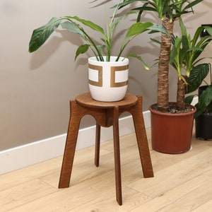 Blumenständer Innen groß, Wohnung Terrasse Holzhocker Ständer, Mitte des Jahrhunderts moderner Sukkulenten Zimmerpflanzenständer, Terrasse Sommergarten Geschenk