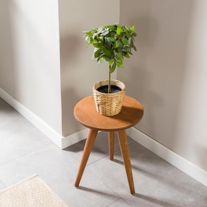 Blumenständer Innen groß, Wohnung Terrasse Holzhocker Ständer, Mitte des Jahrhunderts moderner Sukkulenten Zimmerpflanzenständer, Terrasse Sommergarten Geschenk