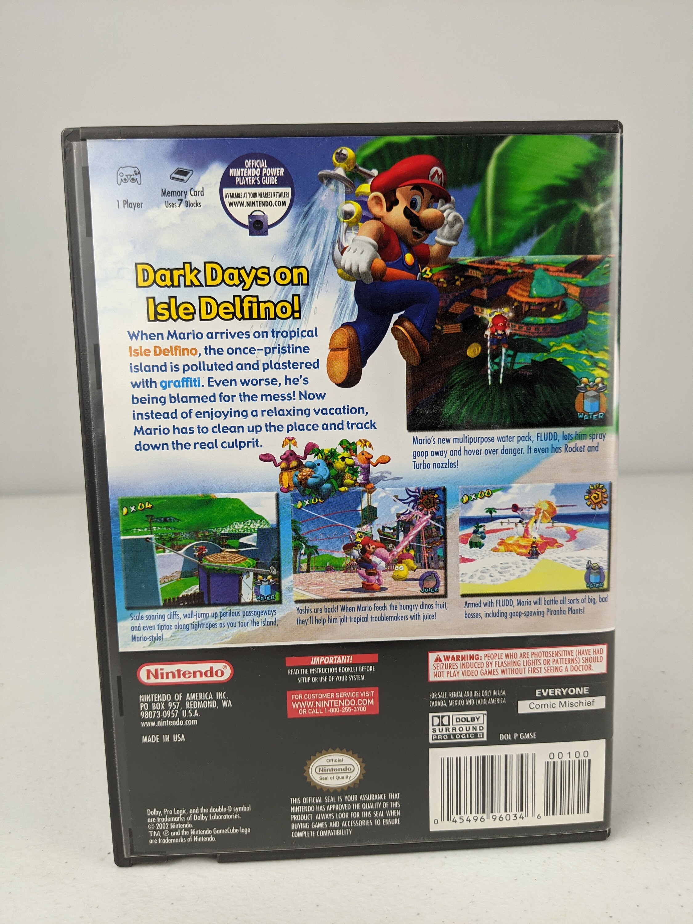 Super Mario Sunshine Authentic Nintendo Gamecube Game Etsy