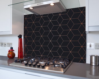 Kitchen Glass Splashback Toughened Tile Cooker Panel Any Size | Design No.2038