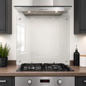 Clear Glass Splashback 6mm Toughened Heat Resistant Kitchen Cooker Hob Panel