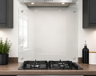 Clear Glass Splashback 6mm Toughened Heat Resistant Kitchen Cooker Hob Panel