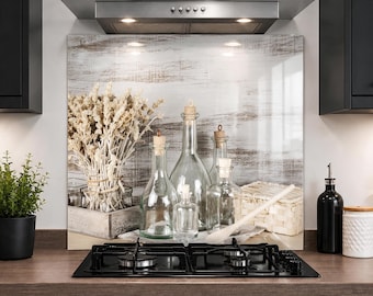 Glass Splashback for Kitchen Toughened Heat Resistant Cooker Tile - Design No.2045