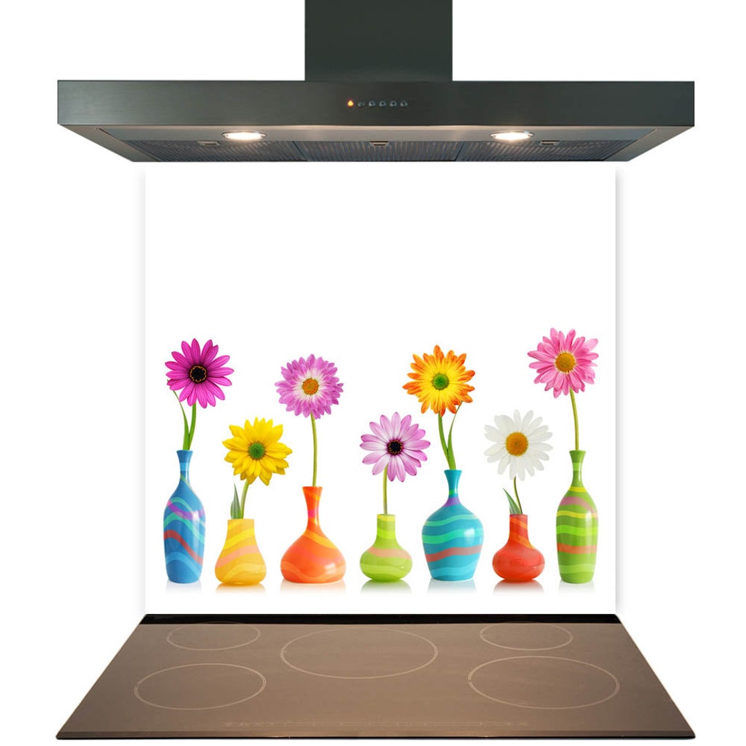 Kitchen Glass Splashback Toughened Tile Cooker Panel Any Size Colourful