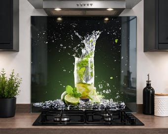 Kitchen Glass Splashback Toughened Tile Cooker Panel Any Size | Design No.2064