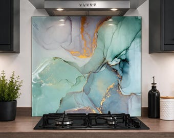 Printed Glass Kitchen Splashback 6mm Toughened Heat Resistant Hob Design No 2046