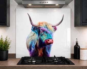 Printed Glass Kitchen Splashback 6mm Toughened Heat Resistant Hob Design No 2036
