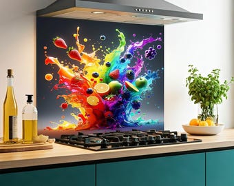 Printed Glass Kitchen Splashback | 6mm Toughened Heat Resistant Glass | Design No.2298