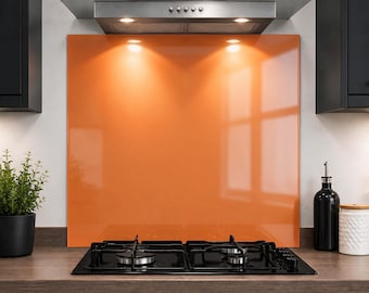 Orange Glass Splashback 6mm Toughened Heat Resistant Kitchen Cooker Hob Panel