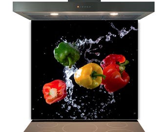 Glass Splashback for Kitchen Toughened Heat Resistant Cooker Tile - Design No.2034