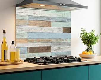 Protector contra salpicaduras de cocina de vidrio impreso / Vidrio templado resistente al calor de 6 mm / Diseño n.° 2281