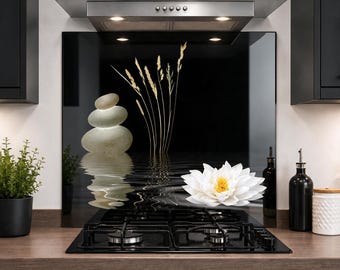 Printed Glass Kitchen Splashback 6mm Toughened Heat Resistant Hob Design No 2017
