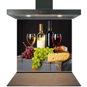 Kitchen Glass Splashback Toughened Tile Cooker Panel Any Size Wine Chest