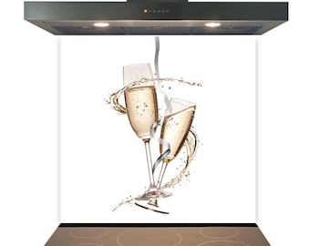 Glass Splashback for Kitchen Toughened Heat Resistant Cooker Tile - Design No.2216