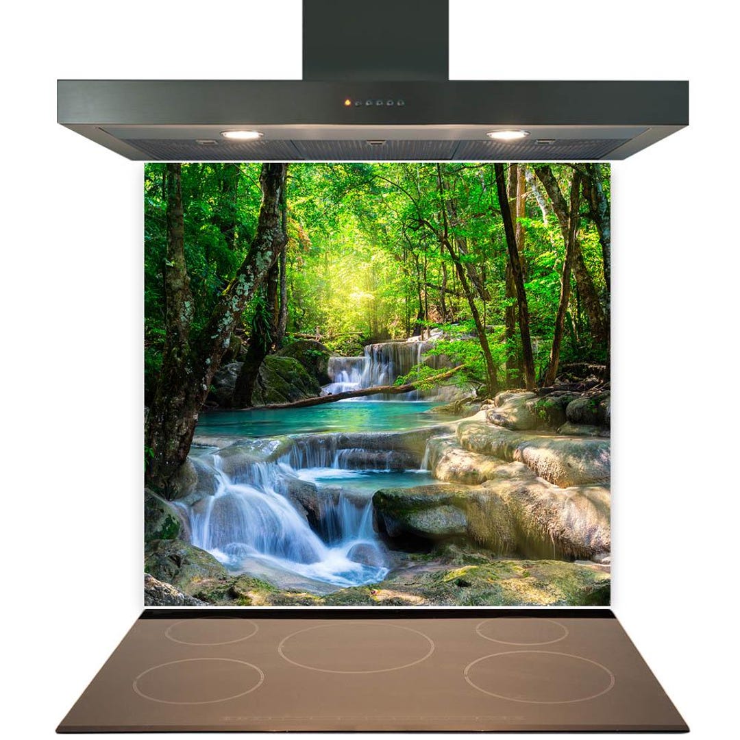 Glass Splashback for Kitchen Toughened Heat Resistant Cooker Tile ...