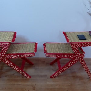 02 tables Handmade and hand carved coffee tables , red coffee tables