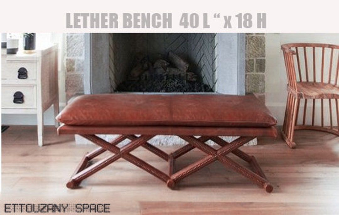 40 II 500 Lbs X X Leather Stool Hassock Ottoman Stools Solid Wood