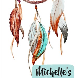 2024 diary personalised dreamcatcher feathers A5