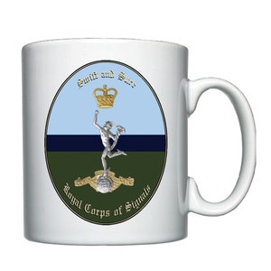 De Royal Corps of Signals gepersonaliseerde mok - Koninginnekroon