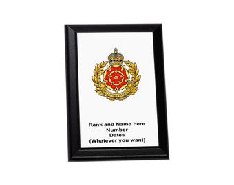 Placa de pared personalizada del Regimiento del Duque de Lancaster