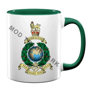 Royal Marines Globe and Laurel badge Personalised Mug, colour choice