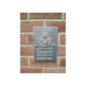 Royal Air Force, RAF - Chagrijnige oude veteraan - Leistenen plaquette / bord