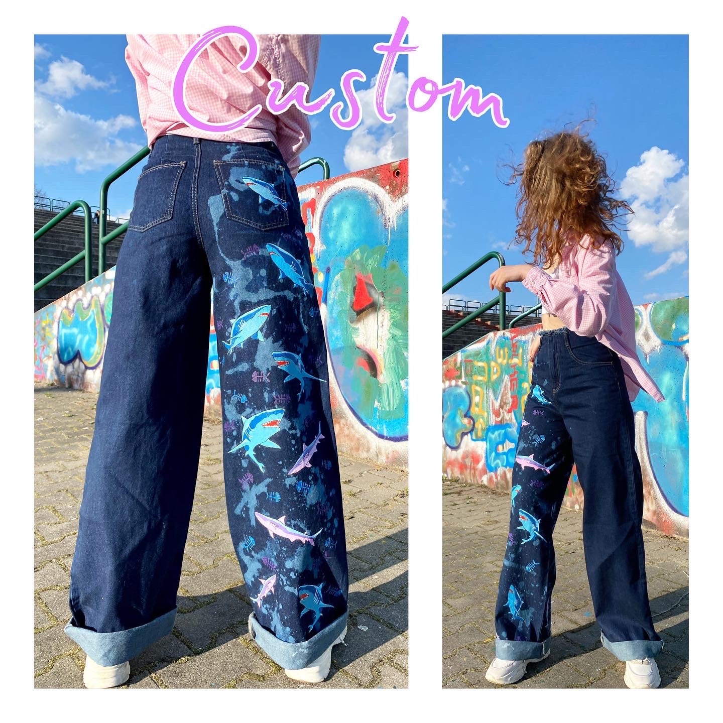 Hand Painted Jeans Custom Jeans - Etsy