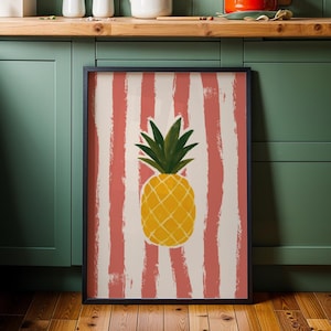 Vintage Pineapple Print: Retro Kitsch Tropical Kitchen Art (Digital Download)