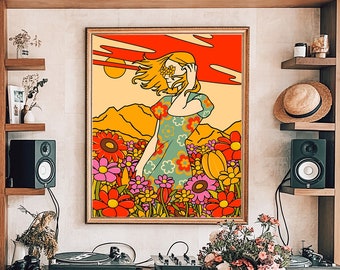 ヴィンテージのプリント絵画 ヴィンテージ 90年代初頭 フラクタルアートプリント Tシャツ