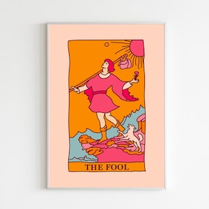 The Fool Tarot Card Print: 60s Retro Wall Art