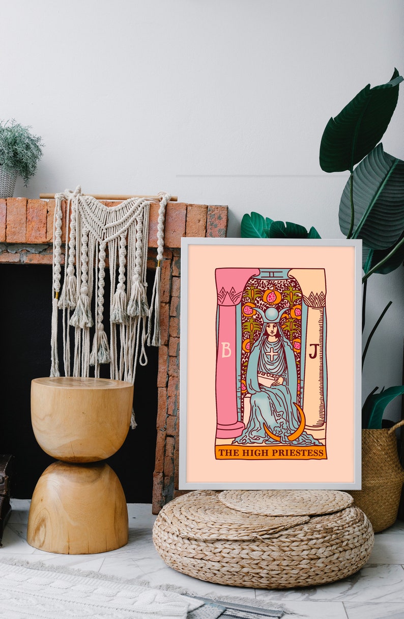The High Priestess Tarot Card Print: Vintage Major Arcana Art - Etsy