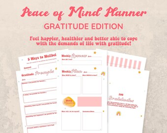 Daily Gratitude Journal / Monthly Printable Pages / Filofax inserts