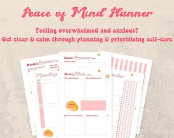 Peace of Mind Planner / Monthly Printable Pages / Filofax inserts