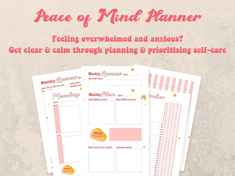 Peace of Mind Planner / Monthly Printable Pages / Filofax Inserts - Etsy UK