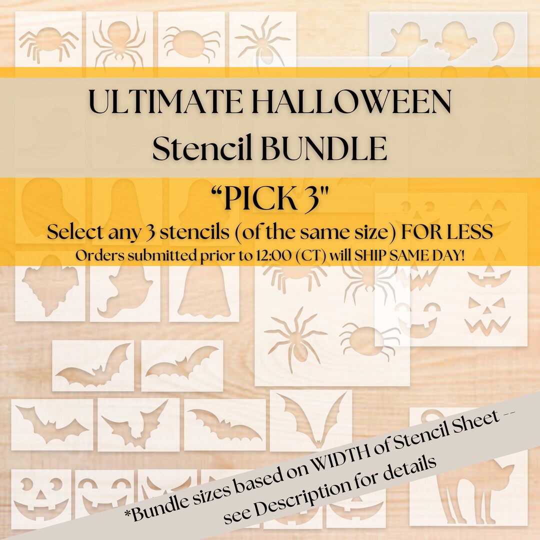 HALLOWEEN STENCIL BUNDLE Doormat Stencil Cookie Stencils Etsy halloween-stencil-bundle-doormat-stencil-cookie-stencils-etsy