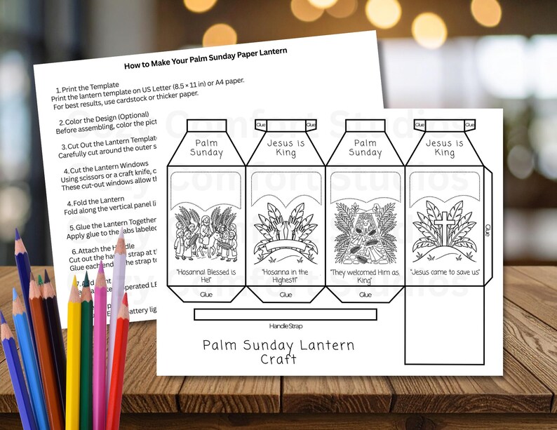 Palm Sunday Lantern Craft Printable, Christian Kids Activity, Jesus ...